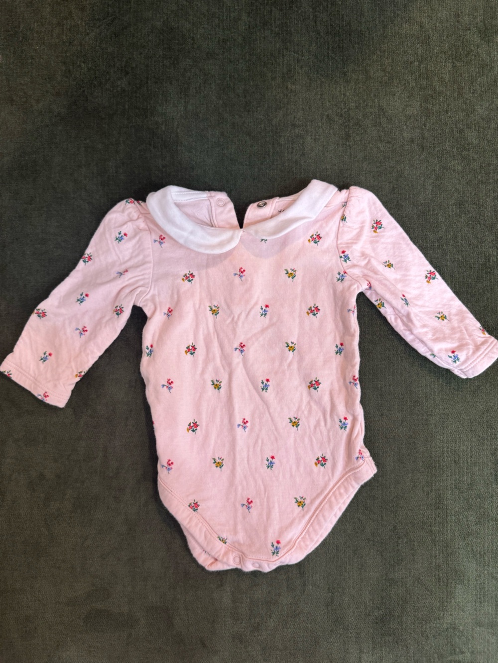 Janie and Jack Pink Floral Long-Sleeve Baby Onesie